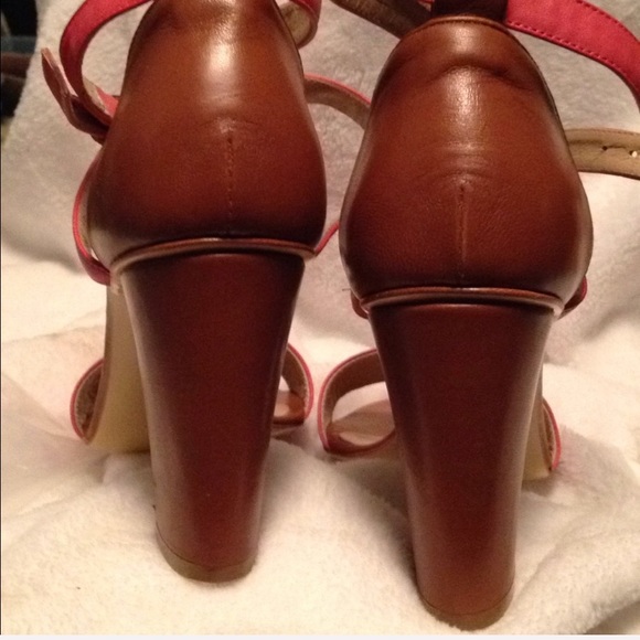 Pink & Caramel Strappy Sexy Sandals by GIAMPAOLO VIOZZI - Picture 5 of 8